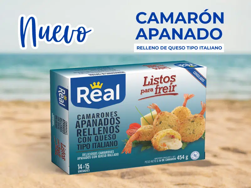 Camarón Apanado relleno de Queso