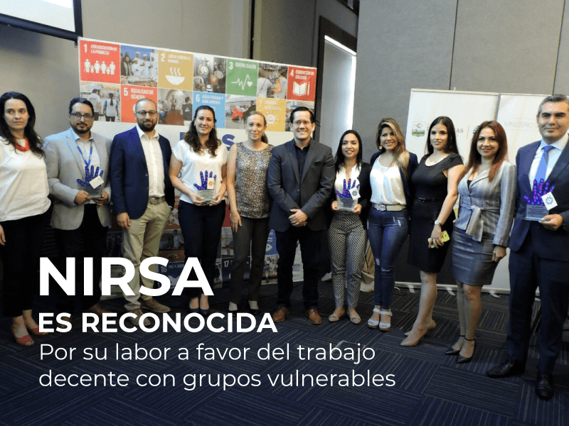 NIRSA es reconocida por su labor a favor del trabajo decente con grupos vulnerables