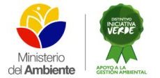 Logotipo del Ministerio del Ambiente y Distintivo Iniciativa Verde.